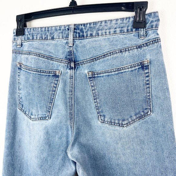 Polly Jeans Women 8 Blue Denim Button Fly High Rise Boyfriend Casual Bottoms - Picture 9 of 11